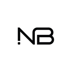 NB monogram logo design letter text name symbol monochrome logotype alphabet character simple logo