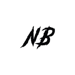 Obraz premium NB monogram logo design letter text name symbol monochrome logotype alphabet character simple logo