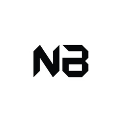 NB monogram logo design letter text name symbol monochrome logotype alphabet character simple logo