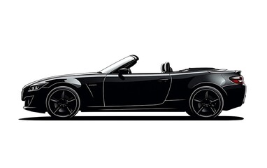 Black convertible sports car side profile