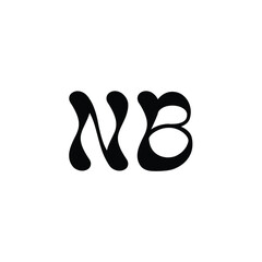 NB monogram logo design letter text name symbol monochrome logotype alphabet character simple logo