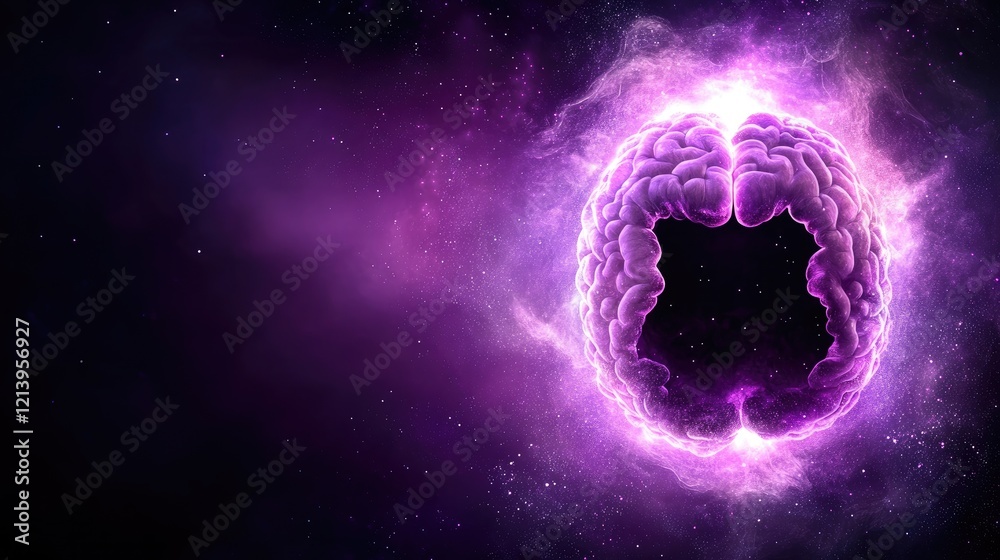 Wall mural cosmic brain: a glimpse into the universe of thought