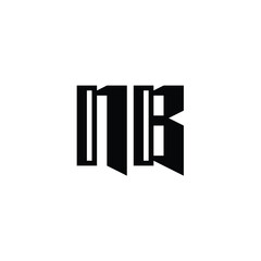 NB monogram logo design letter text name symbol monochrome logotype alphabet character simple logo