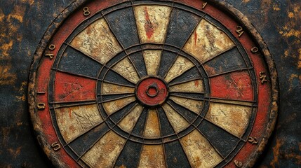 Obraz premium Rustic Dartboard, Game, Closeup, Texture, Background