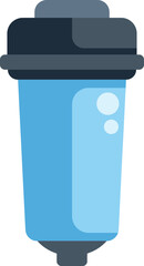 Cartoon water filter purifying tap water for drinking, isolated on a white background