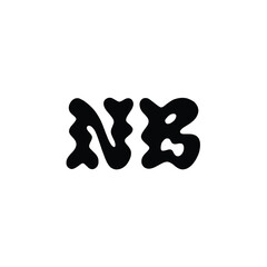 NB monogram logo design letter text name symbol monochrome logotype alphabet character simple logo