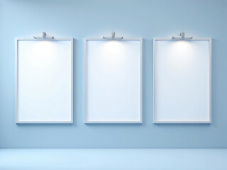 Minimalist Display of 3 Blank Posters for Business Promotions