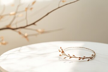 Delicate bracelet inspired by nature, featuring intricate leaf d