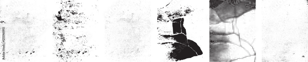 Fototapete Grunge textures set. Collection of vector, distress, textures .Simply Place grungy textured overlay over any Object to Create grunge ,dirty effect .Various distressed texture for your design. 