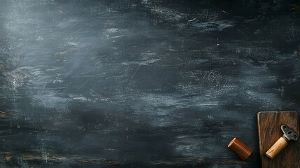 Vintage Worn Chalkboard or Blackboard Background with Distressed Wooden Frame or Trim  Empty Grunge Textured Surface Perfect for Educational Creative or Designs and Layouts