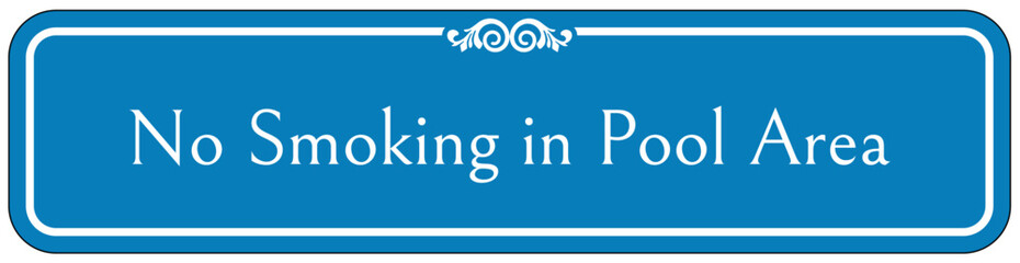 No smoking in pool area sign