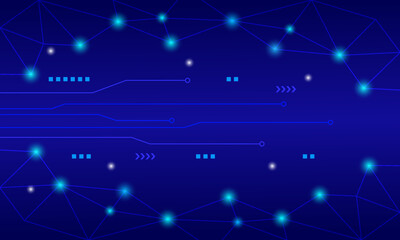 techDigital technology dot line illustration and abstract circuit board. Internet network connection. Blue background speed. Future technology cyber communication.nology abstract