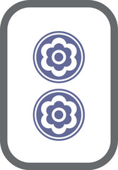 麻雀牌　筒子　二筒