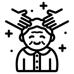 할머니 머리 마사지 아이콘