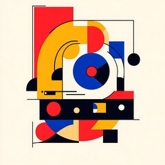 Obraz premium Abstract geometric composition, vibrant colors, modern art piece, background design, print, poster