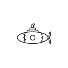 Fototapeta premium Outline Illustration of a Submarine Design