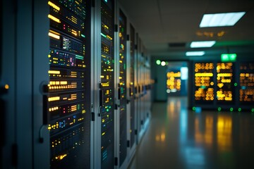 A global IT infrastructure hub where professionals manage and secure international networks, Generative AI 