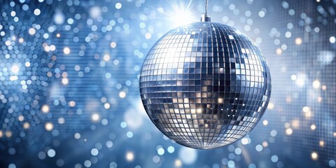 Obraz premium Dancing Disco Ball in Sparkling Silver Jacket , disco ball, glamour, disco ball, glamour, music, beat, shine
