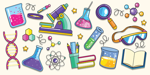 Set of science and chemistry element vector collection