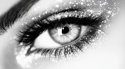 A Close Up Of A Sparkling Eye With Long Lashes