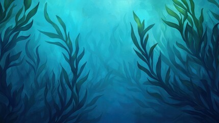 Serene Underwater Scene Aquatic Plants and Blue Depths