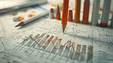 Drawings and charts Of Successful Business