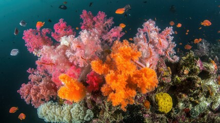 Vibrant Marine Life in Coral Reefs