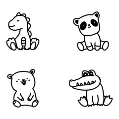 very cute little baby animal logo