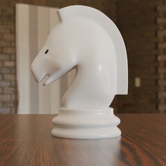 white chess knight © Mirza