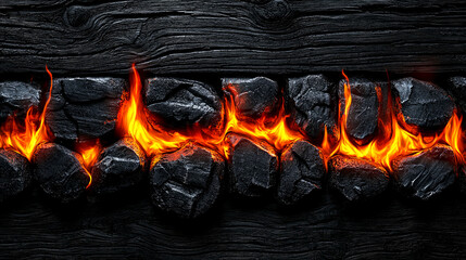 Fiery Embers: A Dramatic Coal and Flame Background