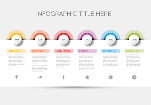A colorful timeline infographic on a white background, highlighting key milestones. Sections with vibrant colors for visual emphasis are included.
