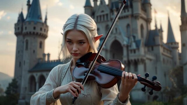 a elf playing violin