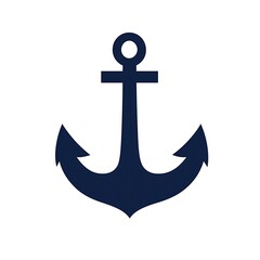Simple navy blue anchor icon