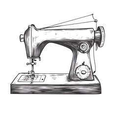 Vintage Sewing Machine Illustration