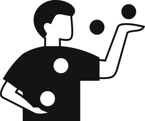 Street performer juggling balls, showing his juggling skills, entertaining audience with his performance