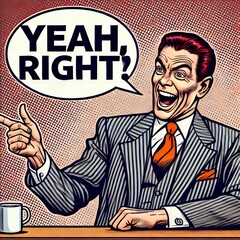 The Yeah Right A sarcastic retort expressing disbelief