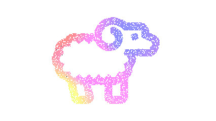 Icon ram is made up of LED square shapes. There are bright diodes and there are black dead diodes