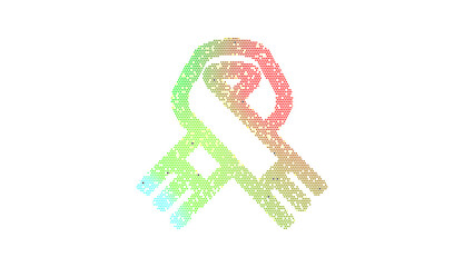 Fototapeta premium Icon scarf is made up of LED square shapes. There are bright diodes and there are black dead diodes
