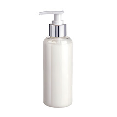 Luxury lotion moisturizer mockup bottle design, skincare and beauty treatment product with label, advertising PNG cut-out, empty cosmetic container for spa, body care, or perfume on white background, 