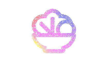 Icon salad is made up of LED square shapes. There are bright diodes and there are black dead diodes