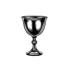 Vintage Engraved Wine Cup Illustration