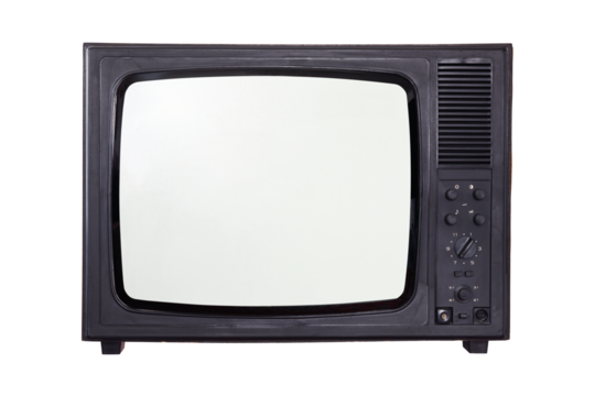 The old TV on the isolated.Retro technology concept.