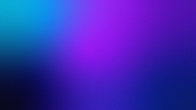 Blue purple black magenta gradient abstract background. Color ombre blend. Smooth texture noise grain mesh. Vibrant neon light glow shimmer. Artistic digital design with luminous hues and modern minim