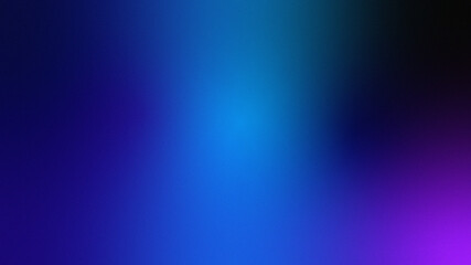 Blue purple black magenta gradient abstract background. Color ombre blend. Smooth texture noise grain mesh. Vibrant neon light glow shimmer. Artistic digital design with luminous hues and modern minim