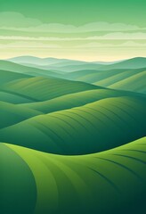 Obraz premium Serene Green Hills Under a Calm Sky