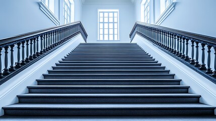 Elegant Grand Staircase Ascending Towards Light