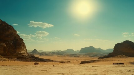 Majestic Desert Landscape Under a Bright Sun