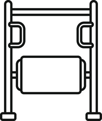 Outdoor gym equipment designed for abdominal exercises, complete with back support and handles for stability