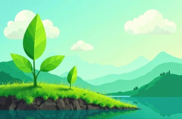 Obraz premium Green eco city background. Ecology and Environment conservation resource sustainable concept.