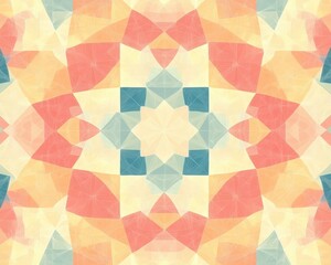 Fototapeta premium Abstract Geometric Pattern with Soft Pastel Colors, Seamless Polygonal Mosaic Background.